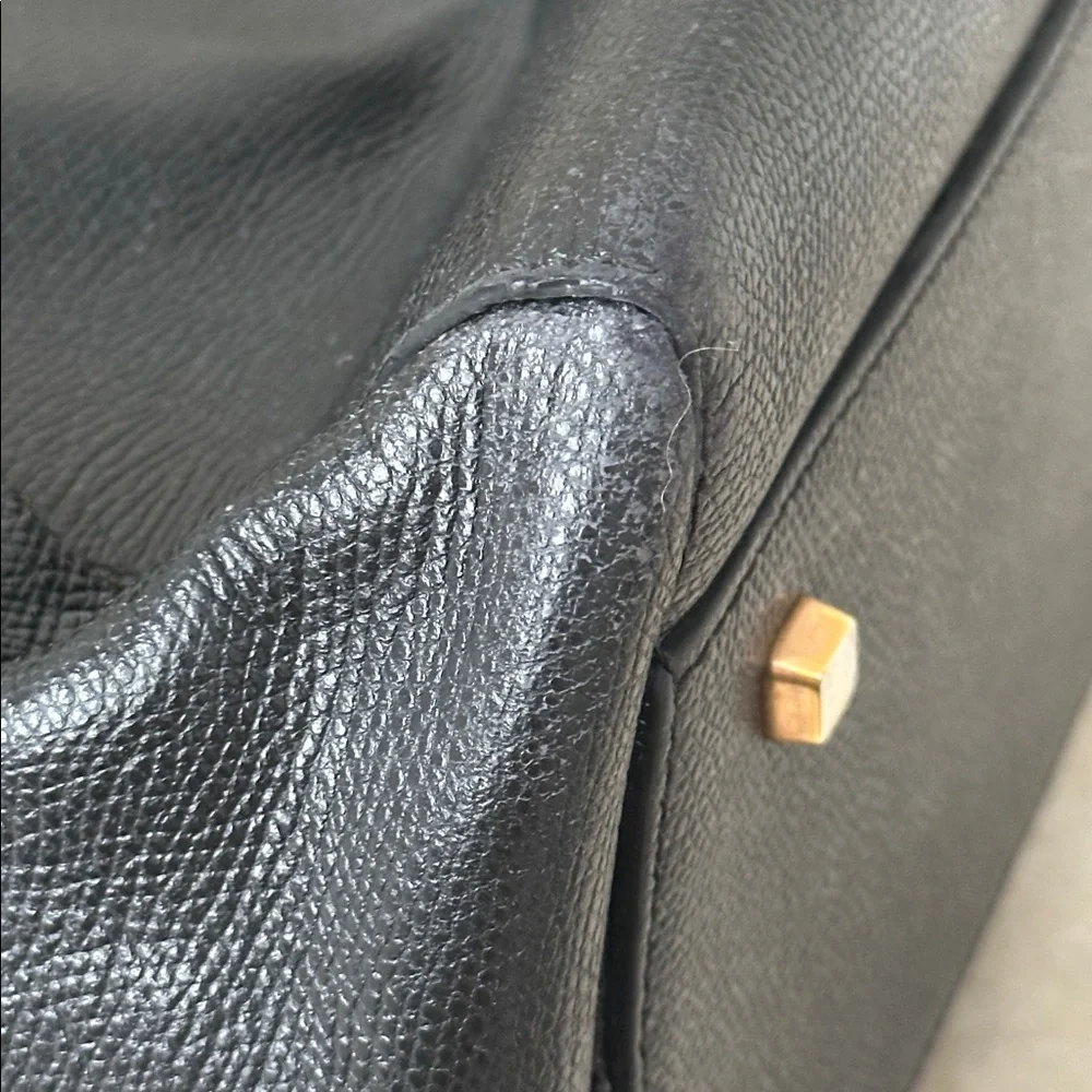 Valextra Black Leather Tote Bag Made in Italy | Structured Minimal Designer Bag - Picture 4 of 14